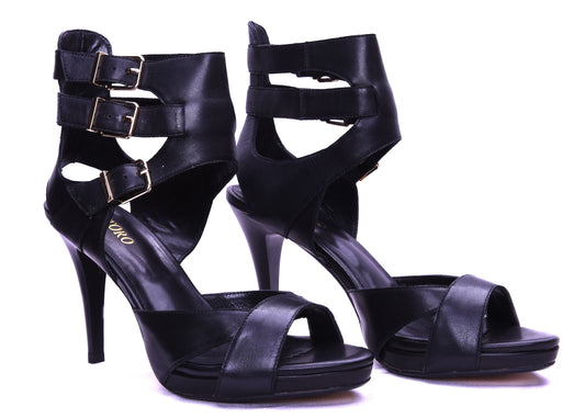Amelia - Black High Heel Sandals-0