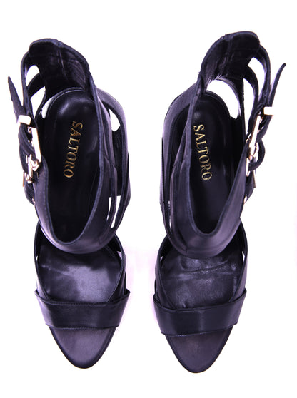 Amelia - Black High Heel Sandals-3
