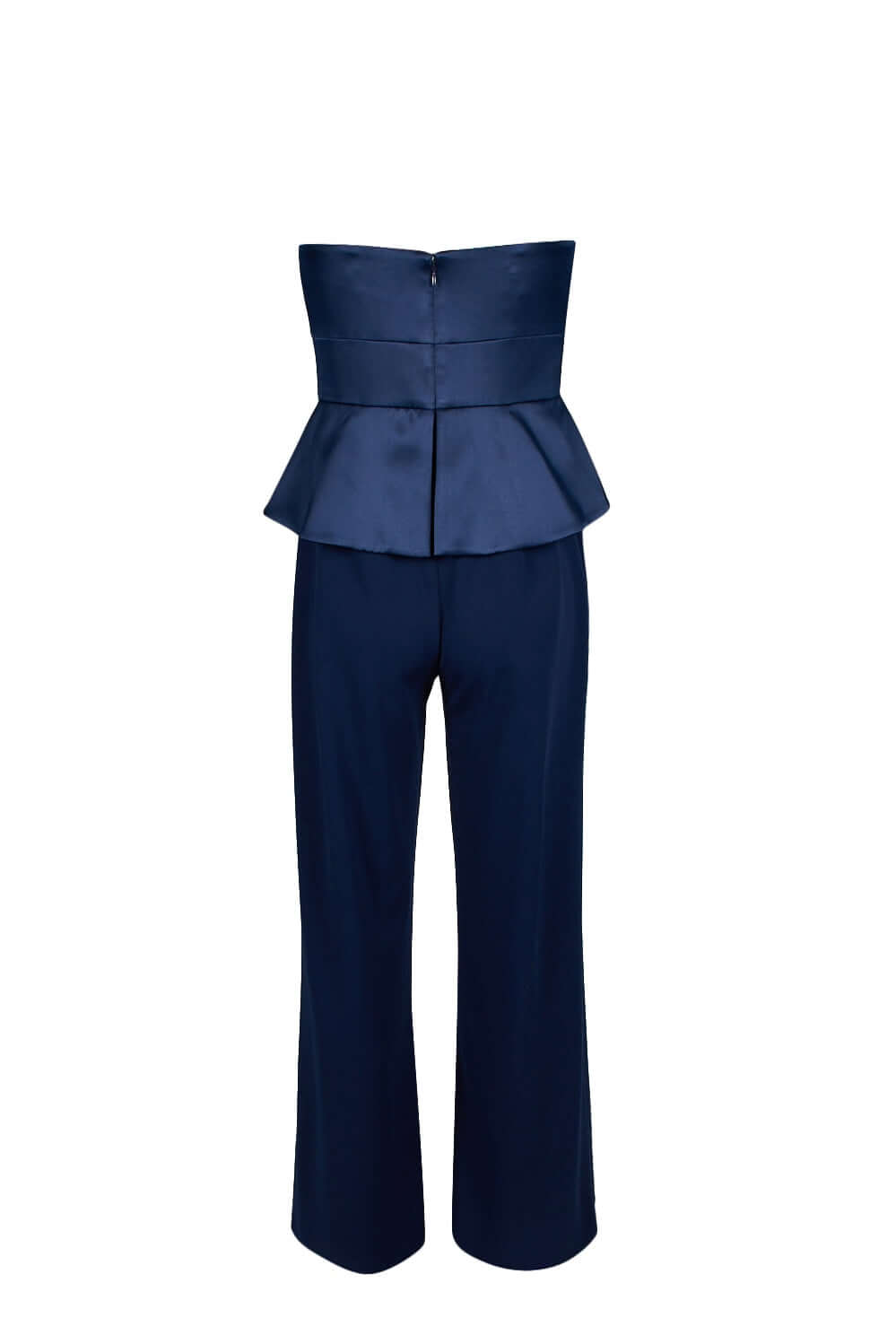 Adrianna Papell Strapless Popover Zipper Back Satin Stretch Crepe Jumpsuit-1