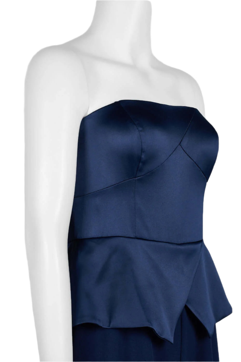 Adrianna Papell Strapless Popover Zipper Back Satin Stretch Crepe Jumpsuit-2