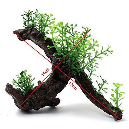 Aquatic Oasis: Lifelike Artificial Wood Plant For Aquariums-1