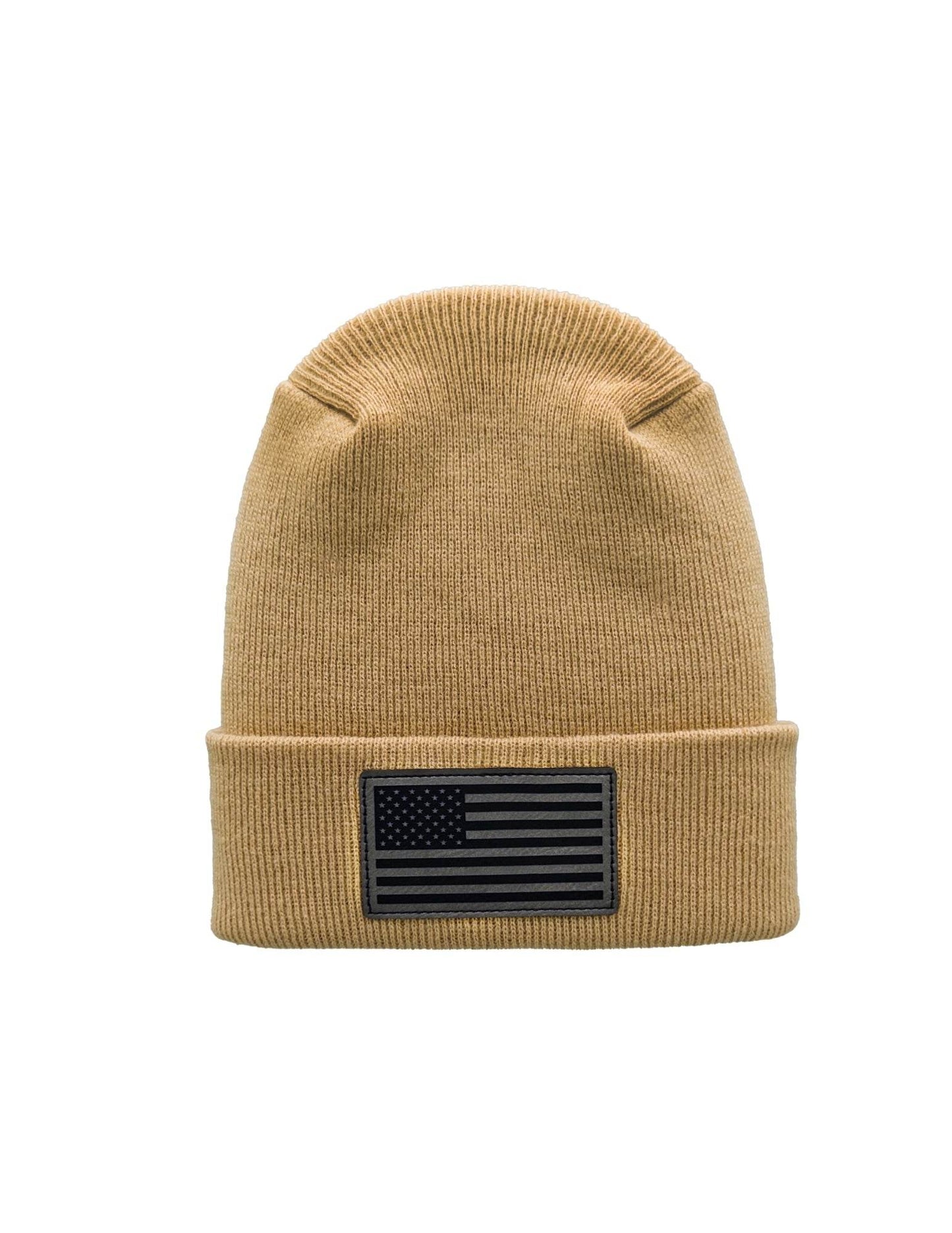 American Flag Beanie - H-Stitch Circular Knit Cuffed Beanie - Patented Design and Made in USA-3