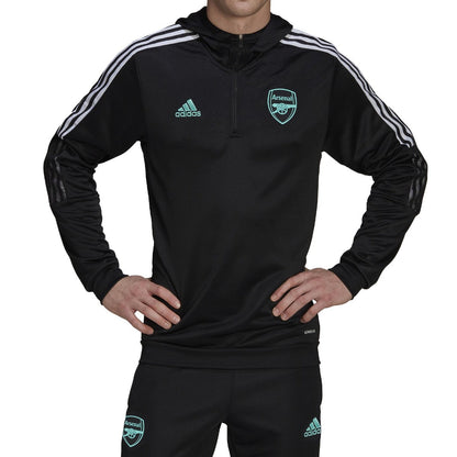 Arsenal FC black hooded training technical tracksuit 2022 - Adidas-4