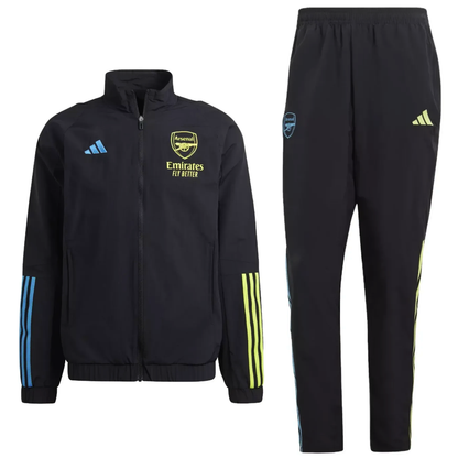 Arsenal FC black presentation Soccer tracksuit 2023/24 - Adidas-0