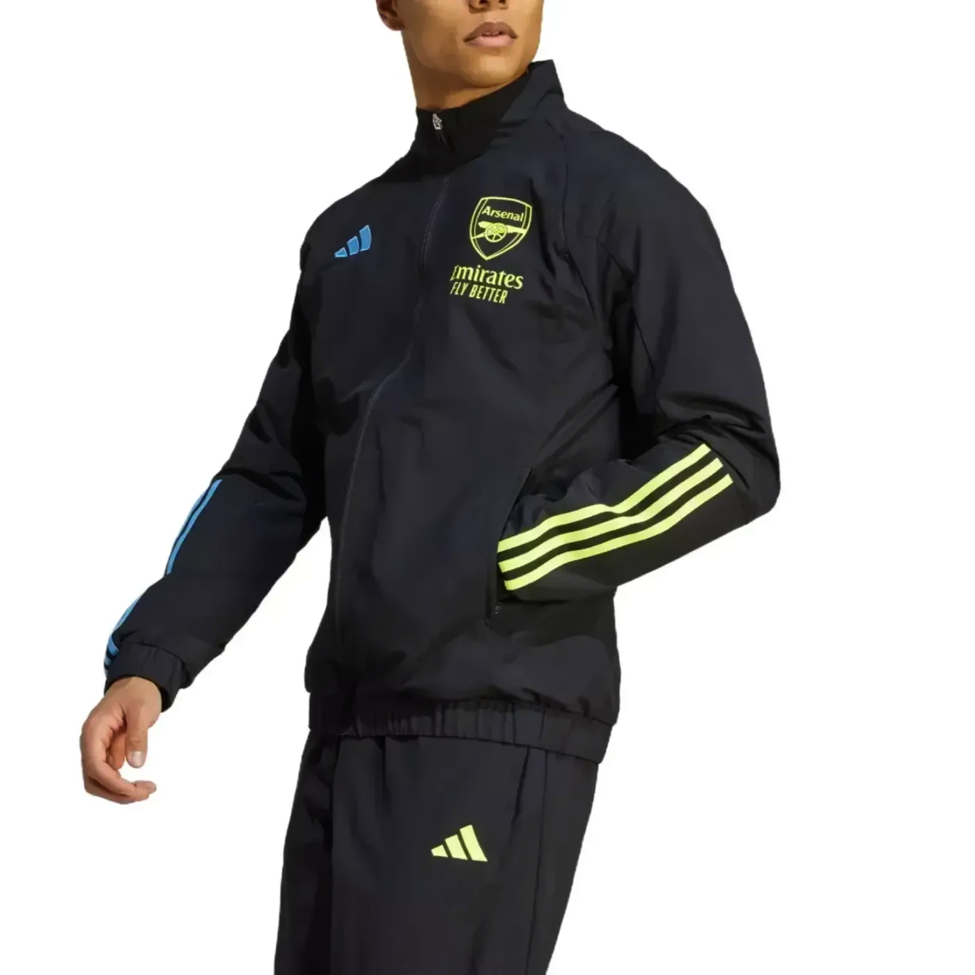 Arsenal FC black presentation Soccer tracksuit 2023/24 - Adidas-1