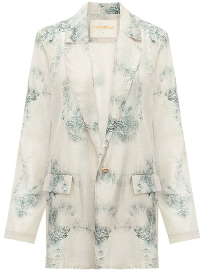 Artistic Green Print Blazer-3