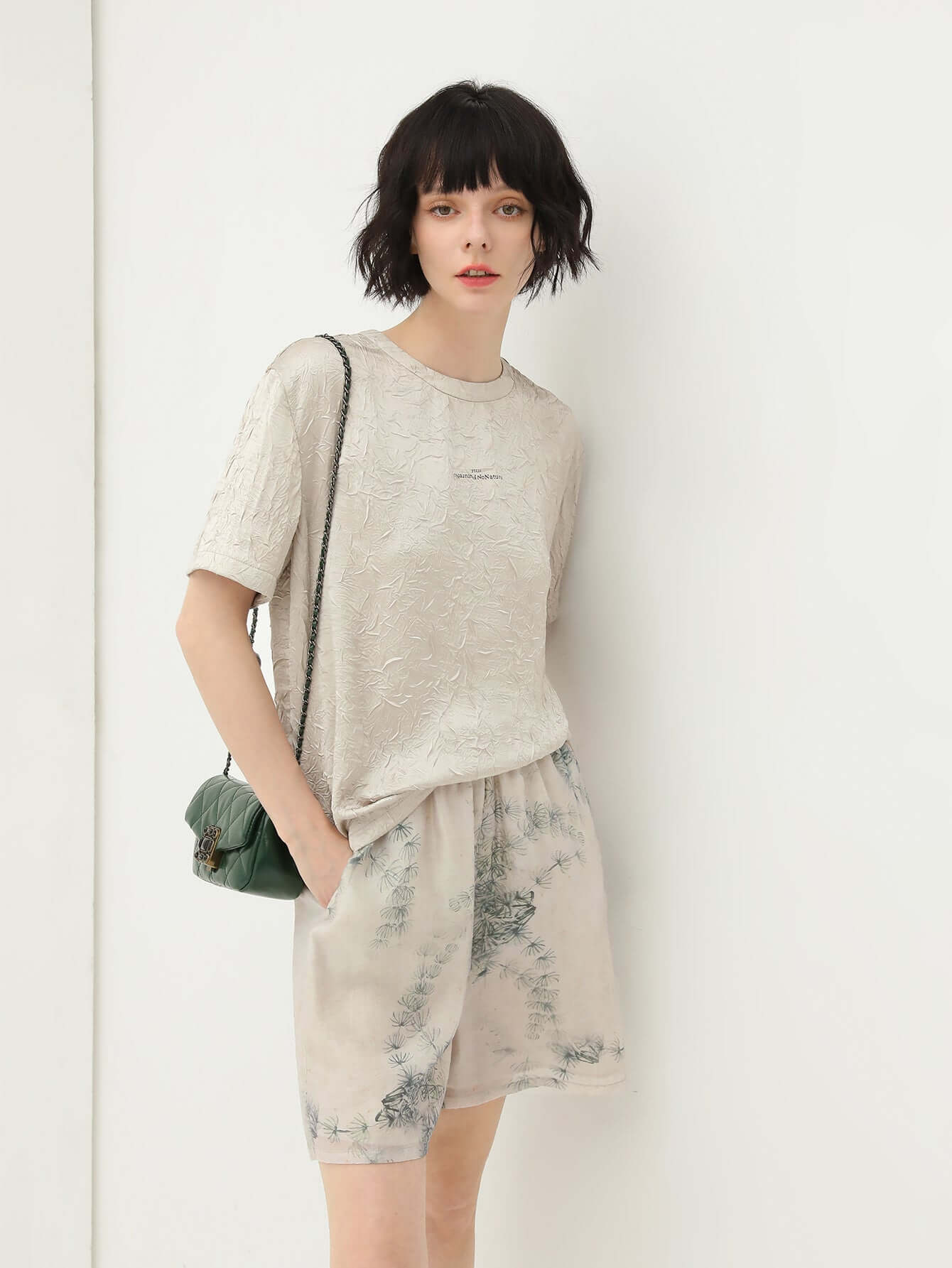 Artistic Green Printed Shorts-2