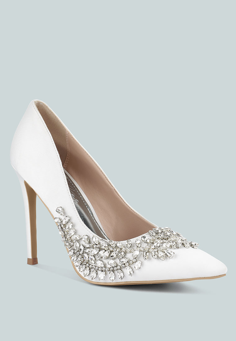 Ashlyn Rhinestones Embellished Satin Stiletto Pumps-1
