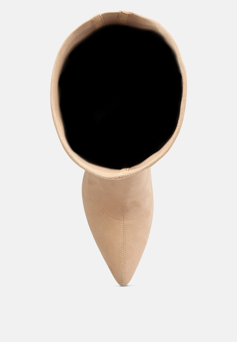 Atelier Stretch Faux Suede Stiletto Long Boots-4