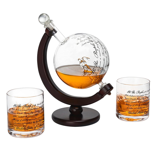 Lady Justice Law U.S. Constitution Whiskey & Wine Decanter Set - 850ml Attorney, Lawyer, Judge Gift - Promotion, Milestone, Law School Graduation, Retirement, Congress & Senate Gifts, For Men & Women-0