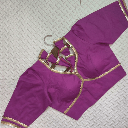 Avira Magenta Sequin Flex Cotton Blouse-0