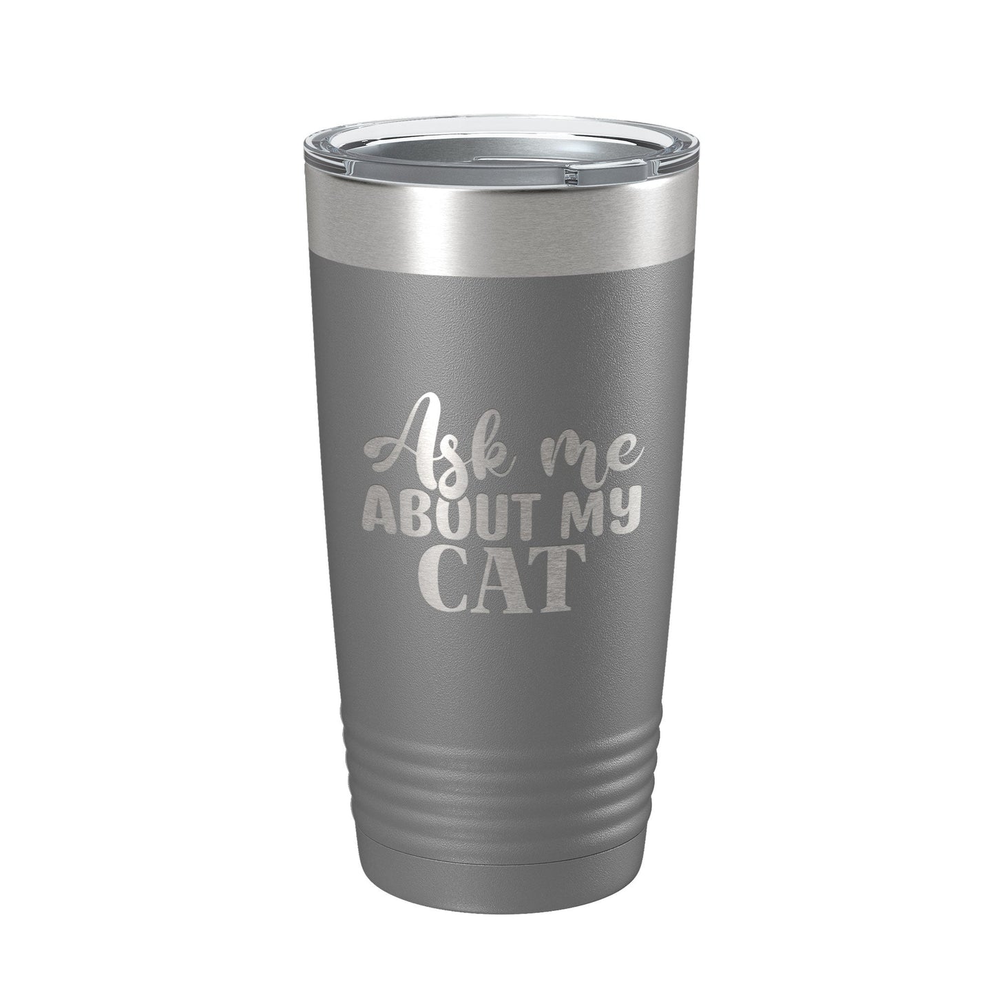 Ask Me About My Cat Tumbler Travel Mug Funny Cat Lover Gift Insulated Laser Engraved Coffee Cup 20 oz-16