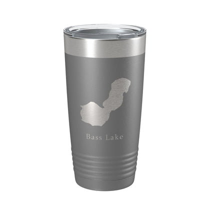 Bass Lake Map Tumbler Travel Mug Insulated Laser Engraved Coffee Cup Indiana 20 oz-16
