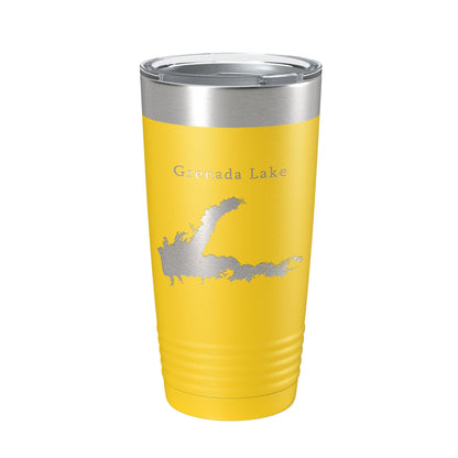 Grenada Lake Map Tumbler Travel Mug Insulated Laser Engraved Coffee Cup Mississippi 20 oz-19