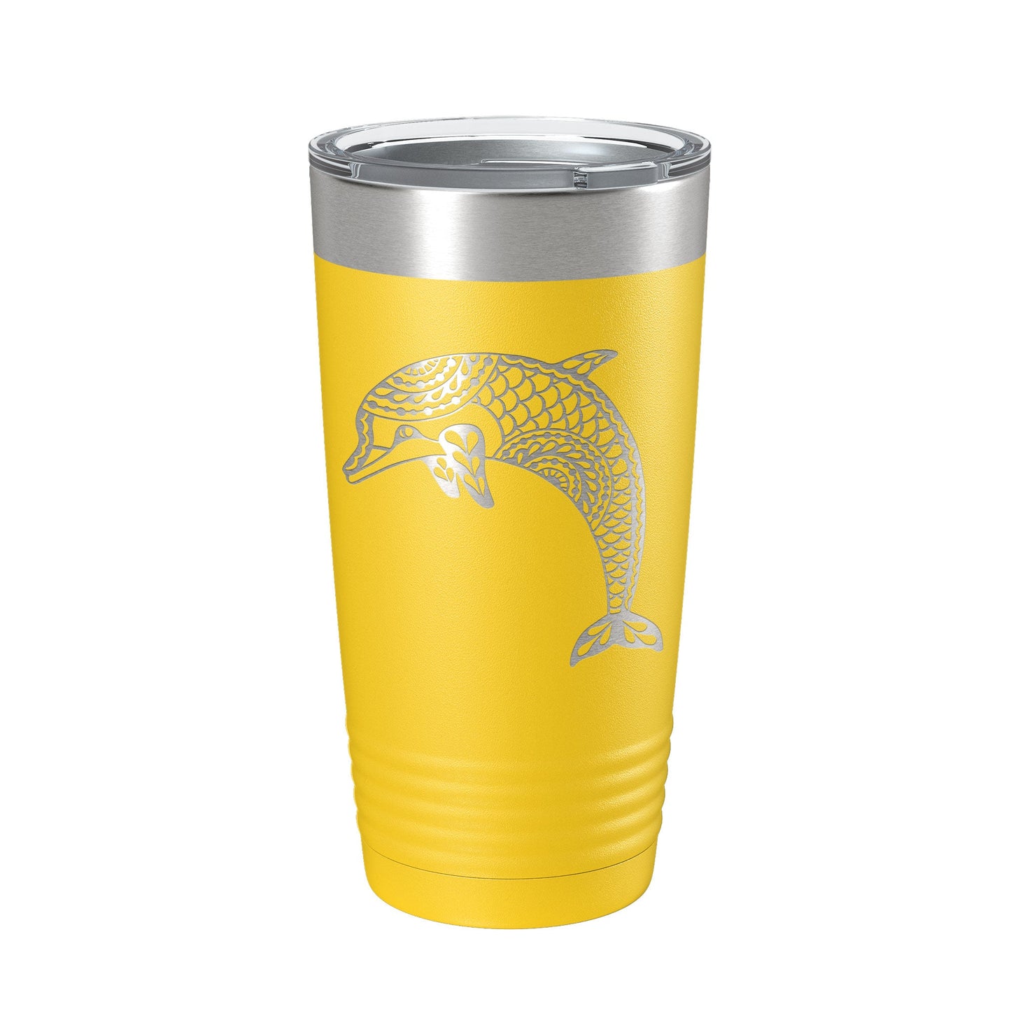 Dolphin Tumbler Zentangle Travel Mug Insulated Laser Engraved Coffee Cup 20 oz-19