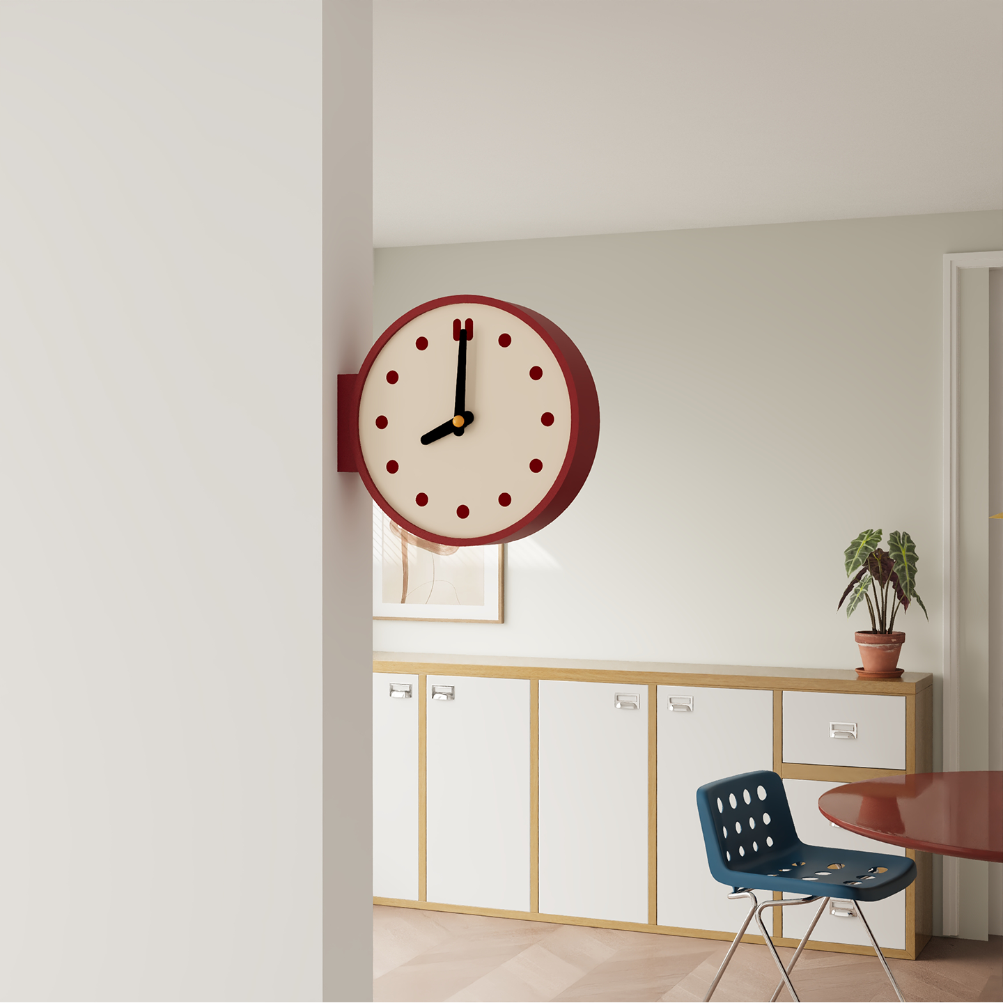 Corner View Double-Sided Clock-2