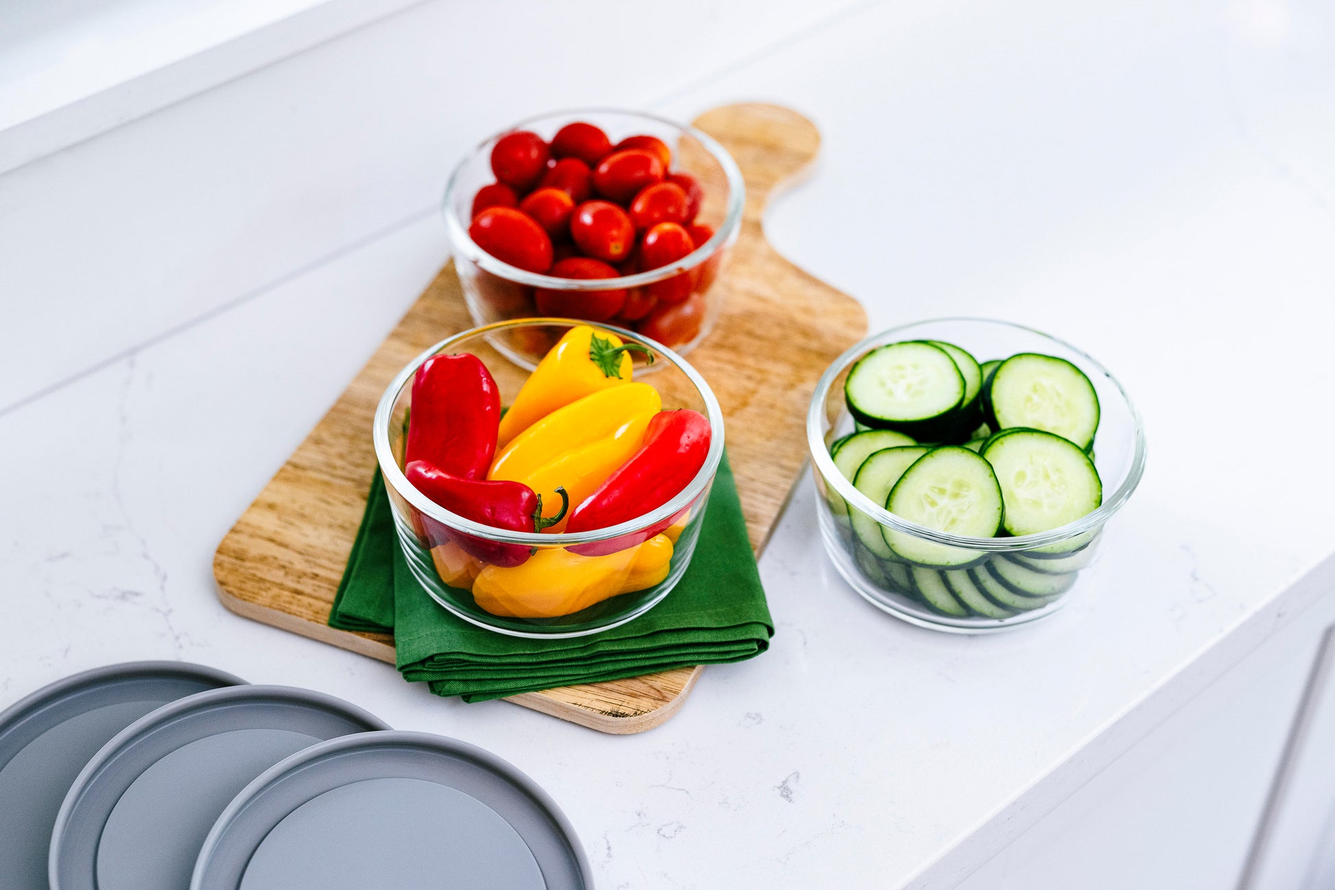 Glass Food Storage Containers - 6 Piece 2 Cup Set (3 Containers + 3 Lids)-3