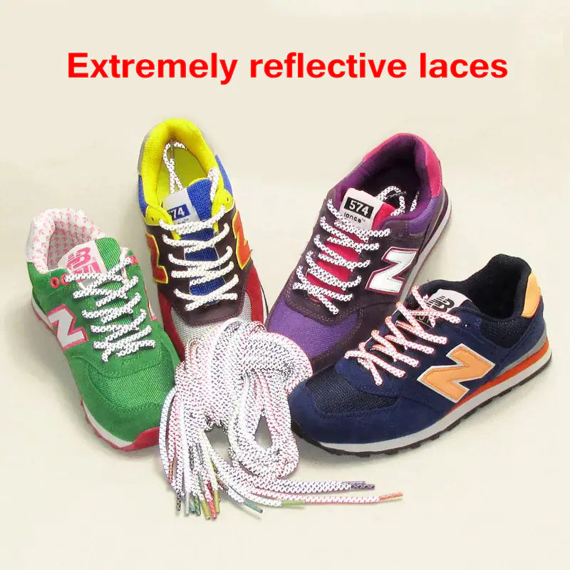 Reflective Round Sports Shoelaces with High Light