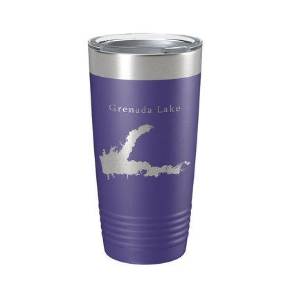 Grenada Lake Map Tumbler Travel Mug Insulated Laser Engraved Coffee Cup Mississippi 20 oz-15