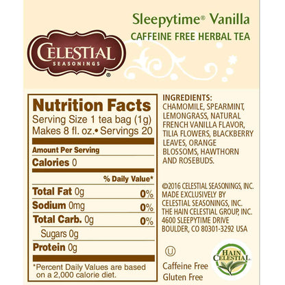 Celestial Seasonings Sleepytime Vanilla Herb Tea (6x20 Bag)-3