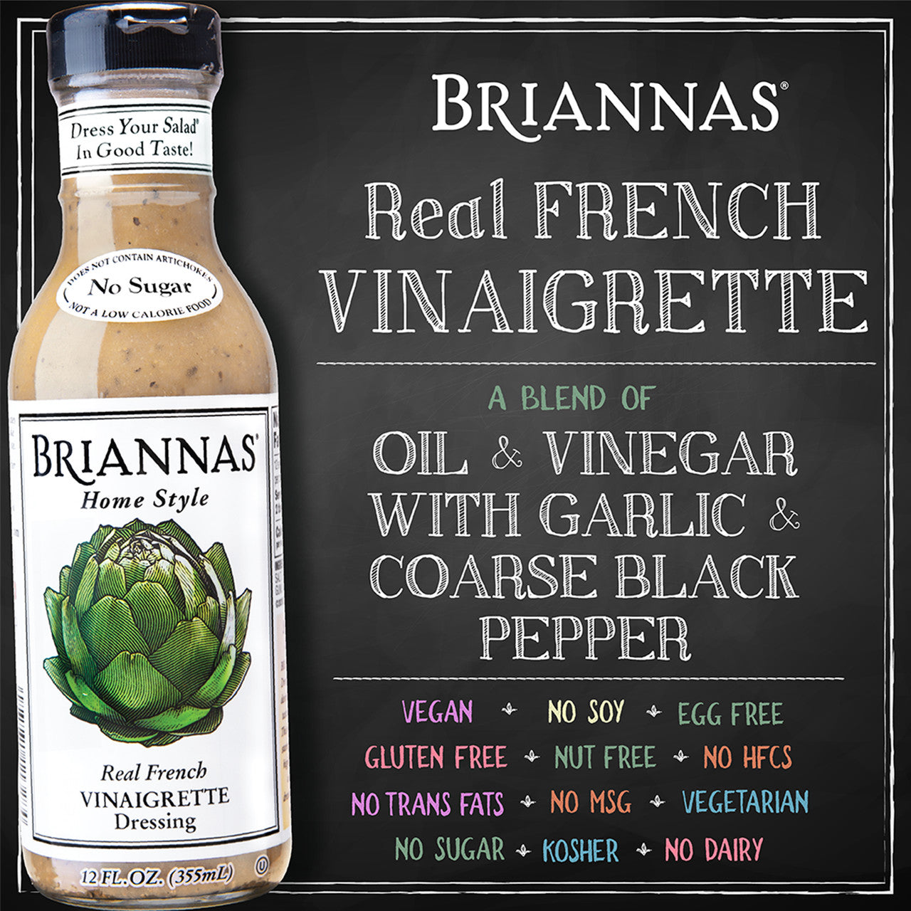 Brianna's Real French Vinaigrette Dressing (6x12Oz)-3