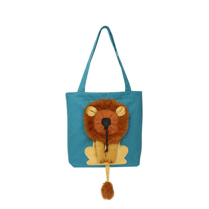 Lion Design Pet Carrier: Portable, Breathable, And Stylish For Travel With Your Furry Friend-5