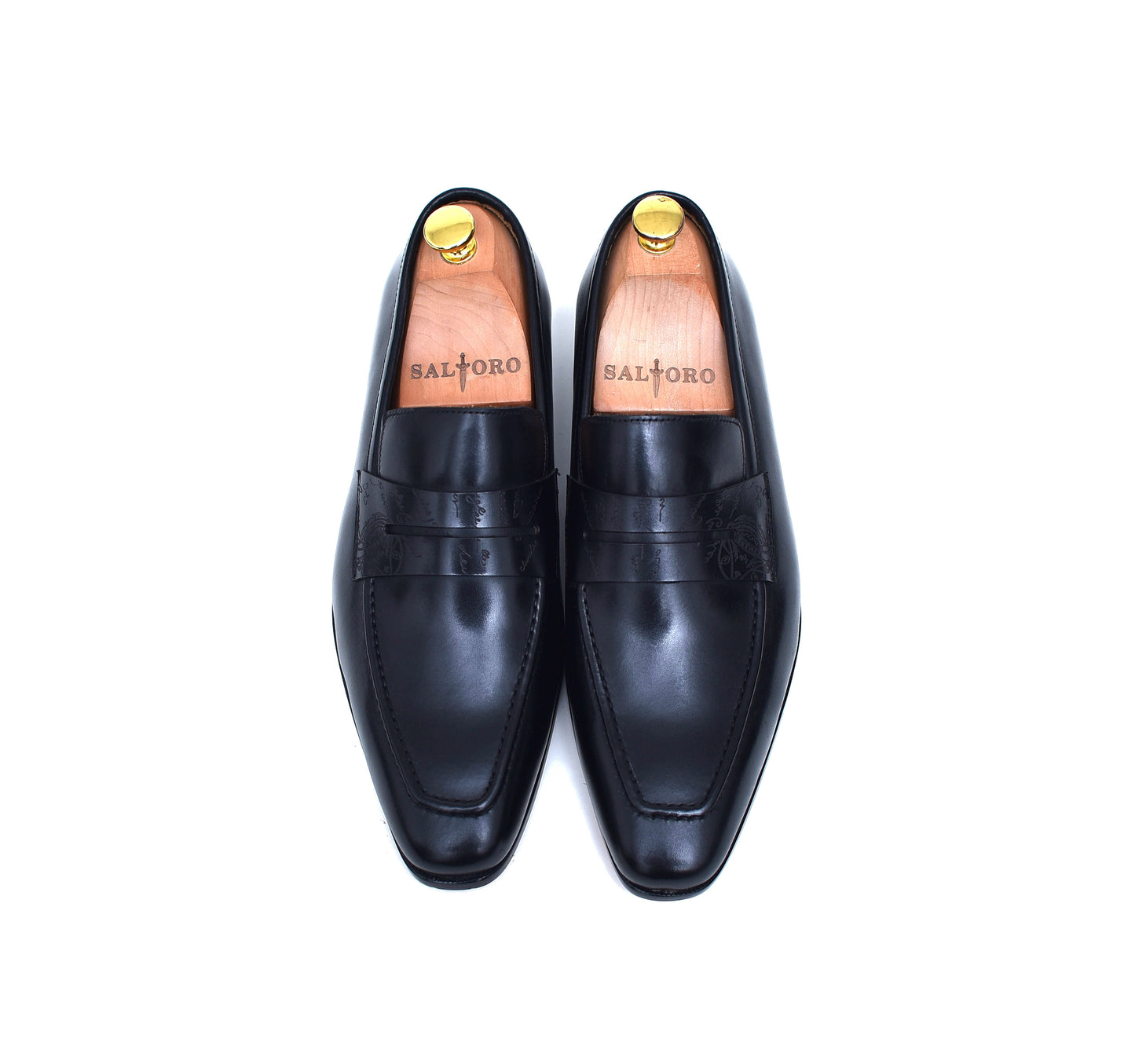 Carrera II - Black Leather Penny Shoes-2