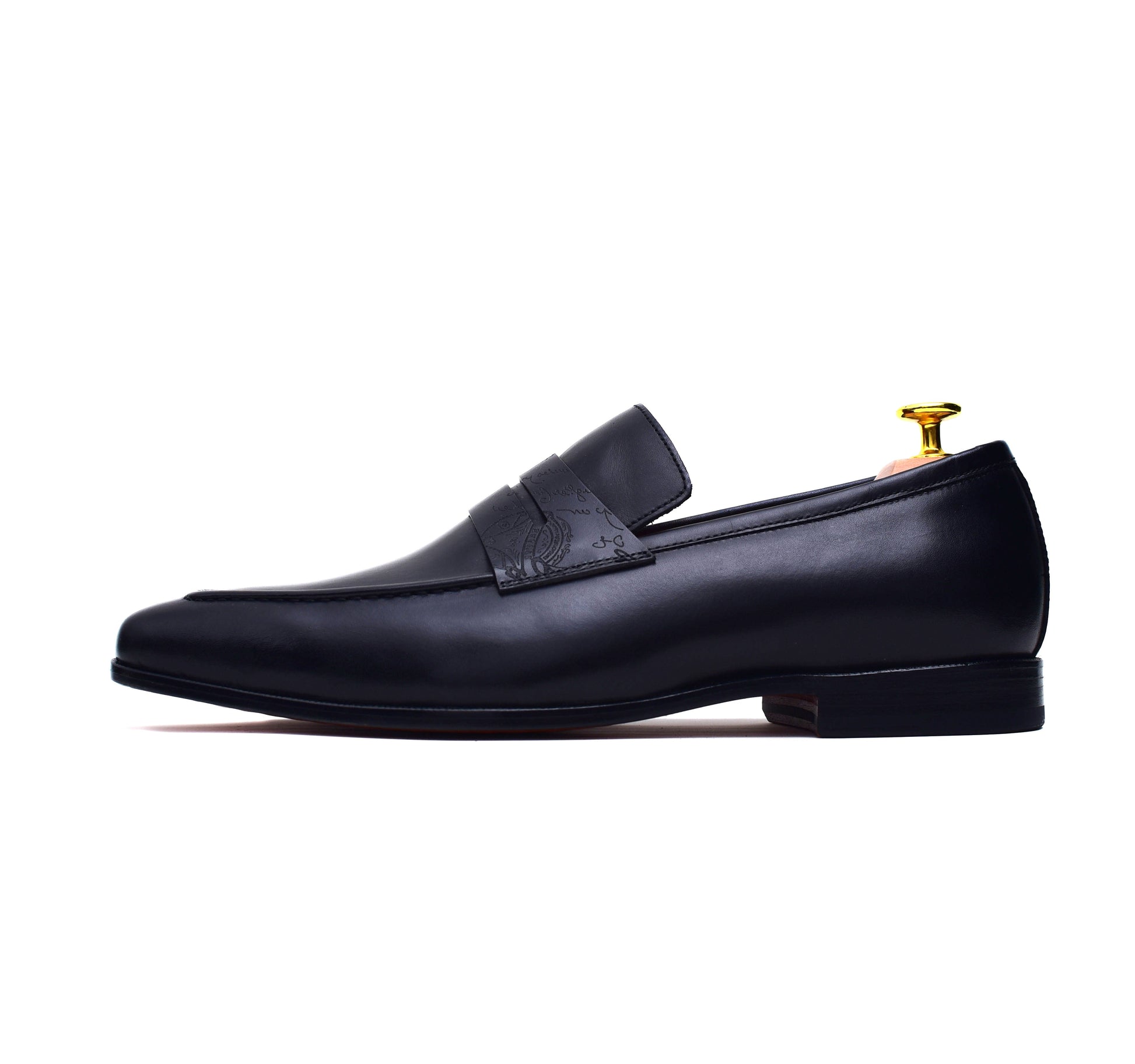 Carrera II - Black Leather Penny Shoes-4