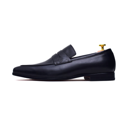Carrera II - Black Leather Penny Shoes-4
