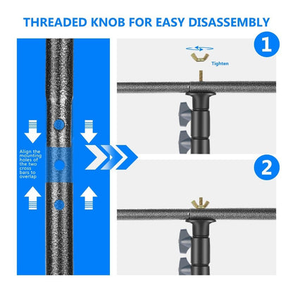 Backdrop Stand T-Shape Background Backdrops Support Kit: Adjustable Tripod Stand; Crossbar for Photo Studio, Photography-3