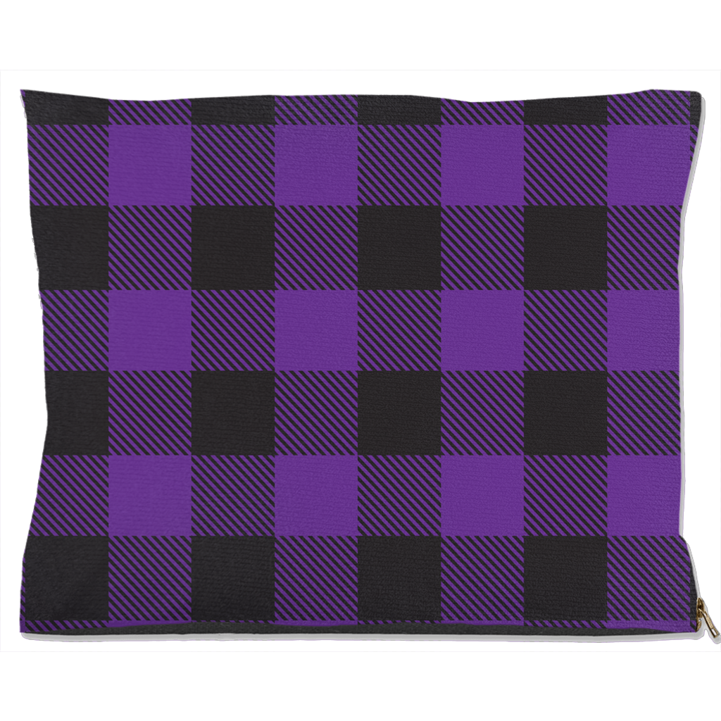 Buffalo Plaid Purple Dog Bed-4