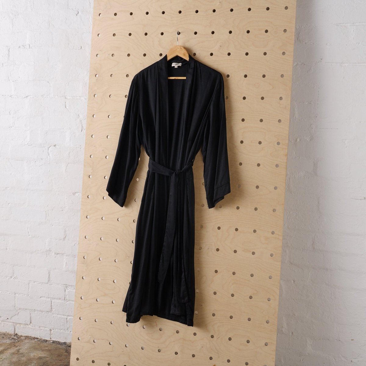 Bamboo Robe in Black - Long Length-0