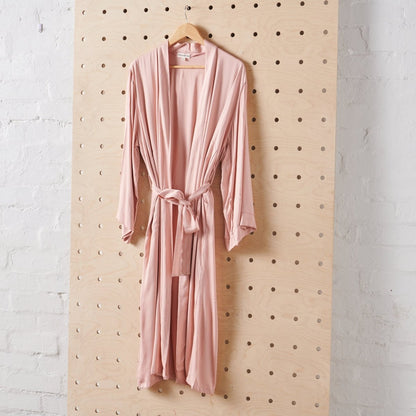 Bamboo Robe in Pink - Long Length-1
