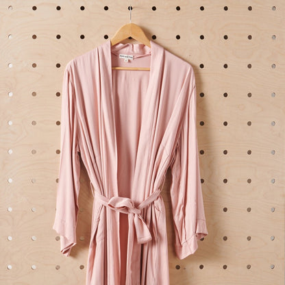 Bamboo Robe in Pink - Long Length-2