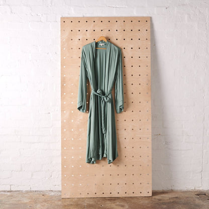 Bamboo Robe in Sage Green - Long Length-0
