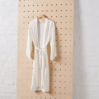 Bamboo Robe in White - Long Length-0