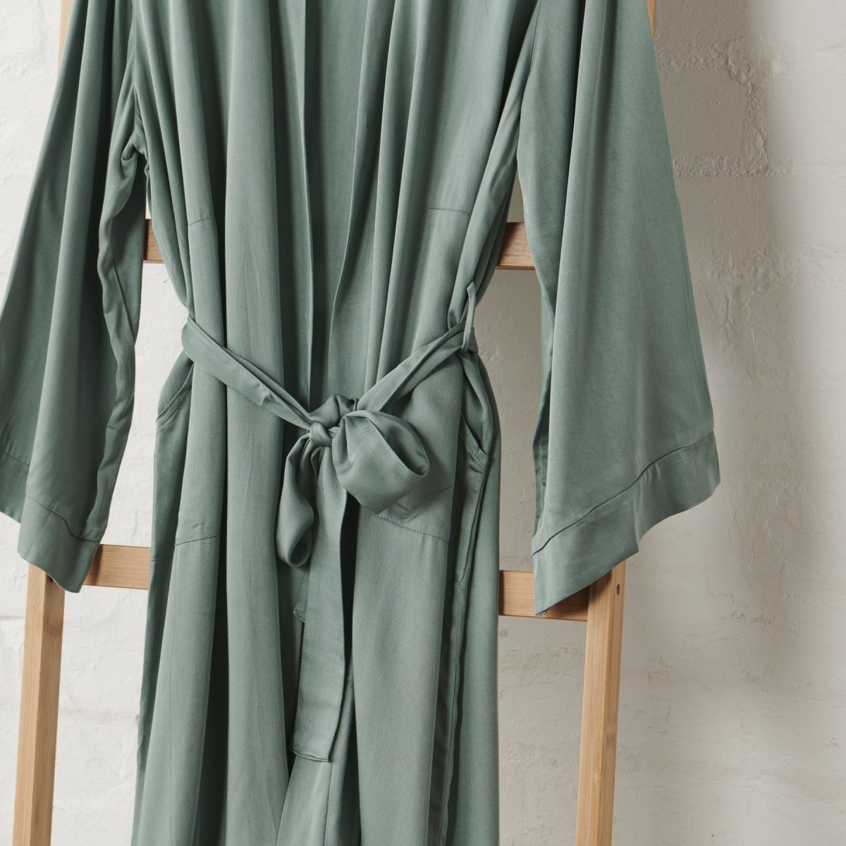 Bamboo Robe in Sage Green-2