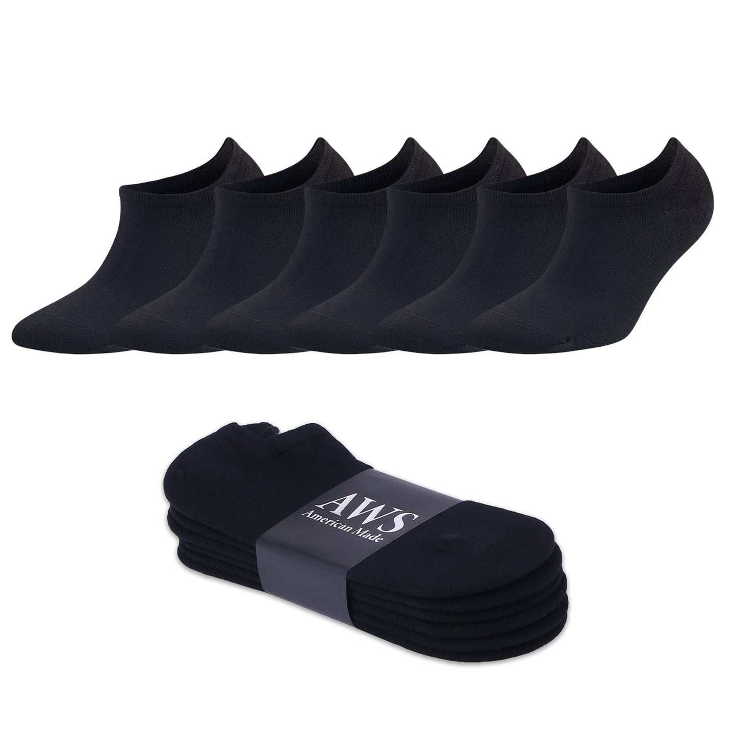 6 Pairs Men's Bamboo No Show Sneaker Socks Ultra Soft Moisture-Wicking Size 8-11.5-1