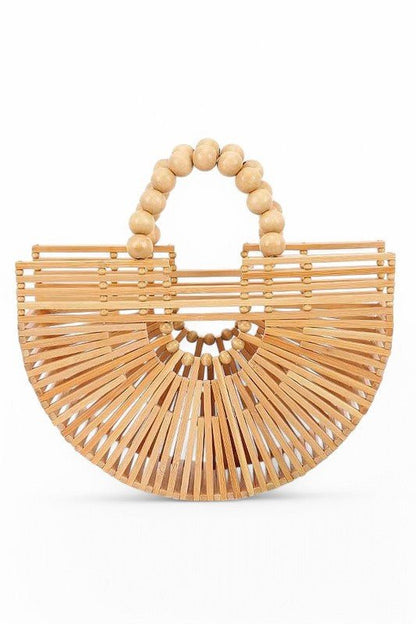 Bamboo Structure Half Circle Clutch Bag-1