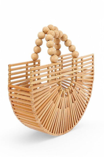 Bamboo Structure Half Circle Clutch Bag-3