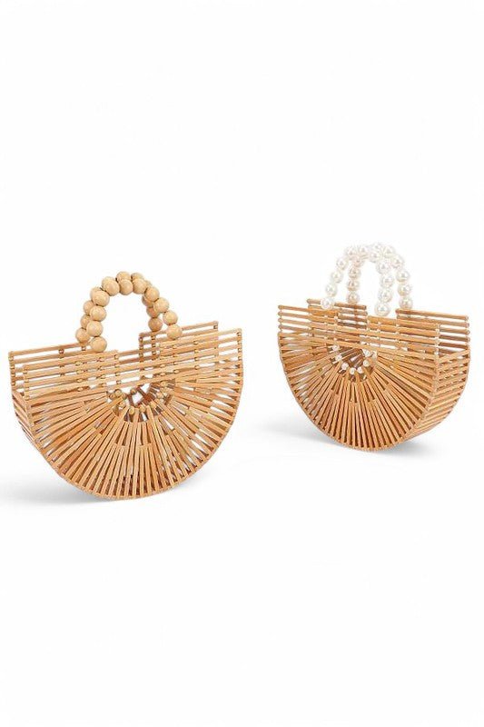 Bamboo Structure Half Circle Clutch Bag-2