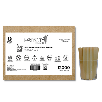 5.5" Bamboo Fiber Straw | 6mm-5