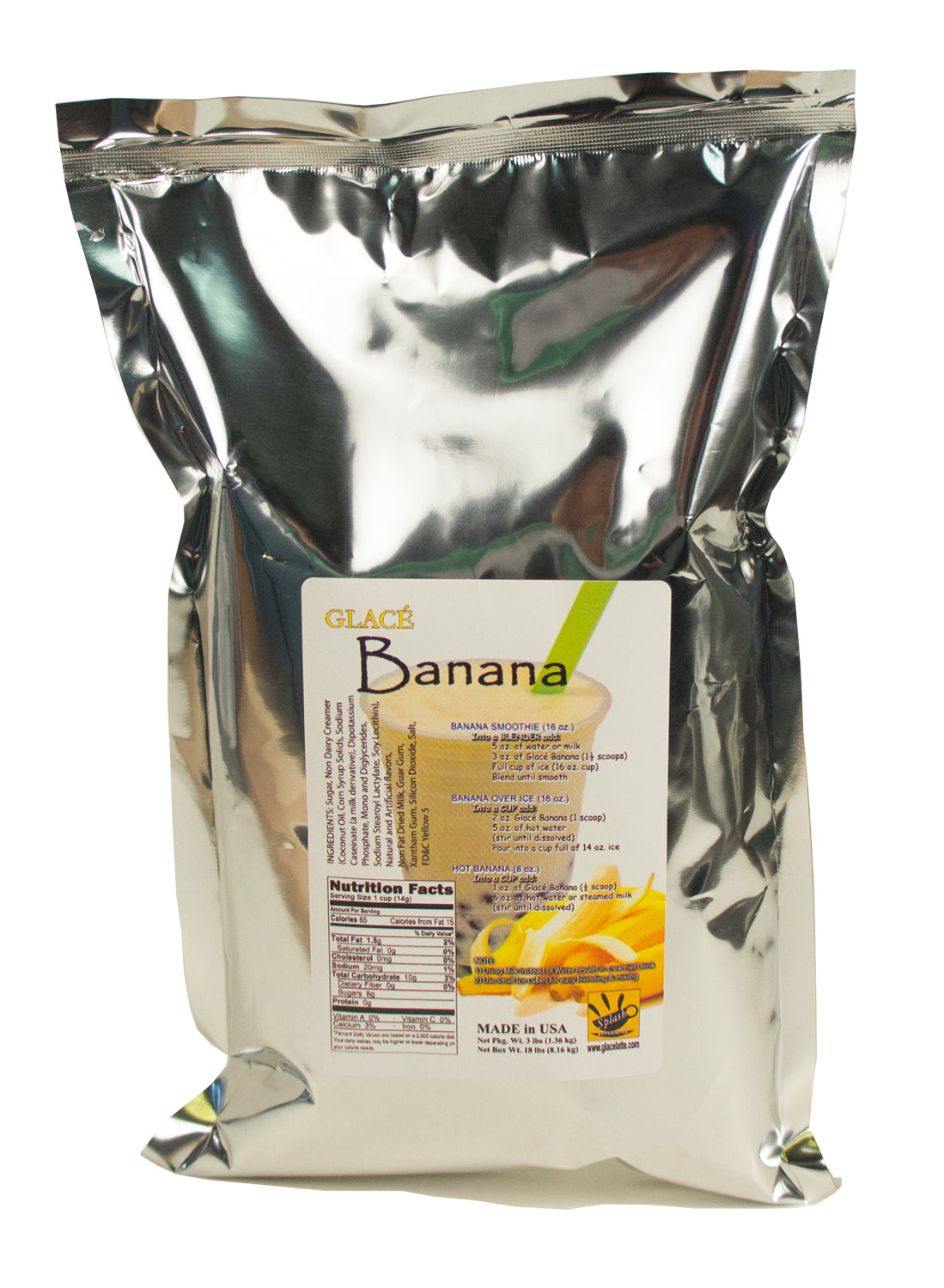 Banana 4 in 1 Mix for Bubble Tea, Smoothies, Lattes and Frappes, 3 lbs. Bag (Case 6 x 3 lbs. Bags) - Made in the USA-0