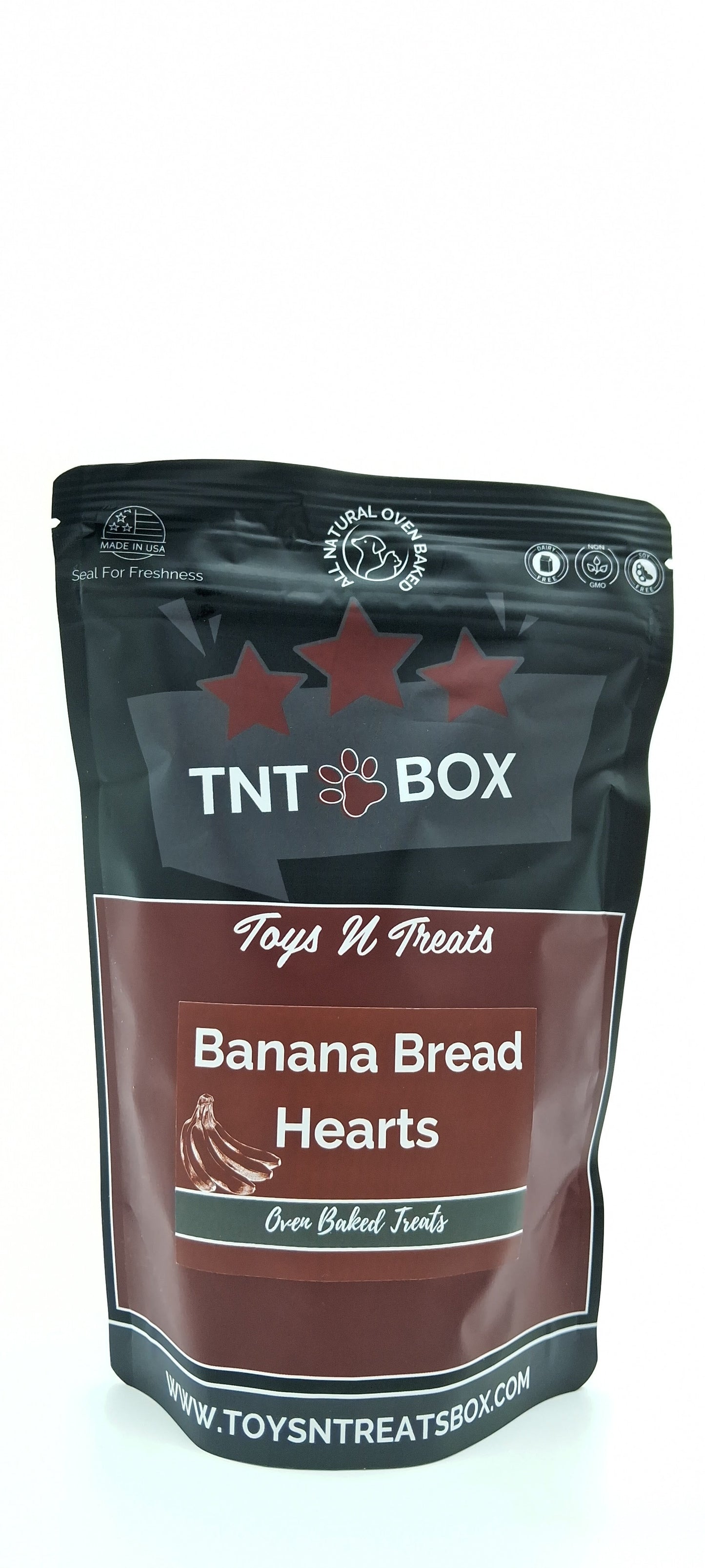 Banana Bread Hearts Dog Treats - All Natural Oven Baked-1