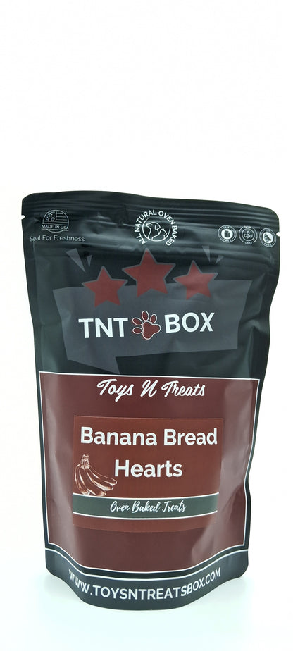 Banana Bread Hearts Dog Treats - All Natural Oven Baked-1