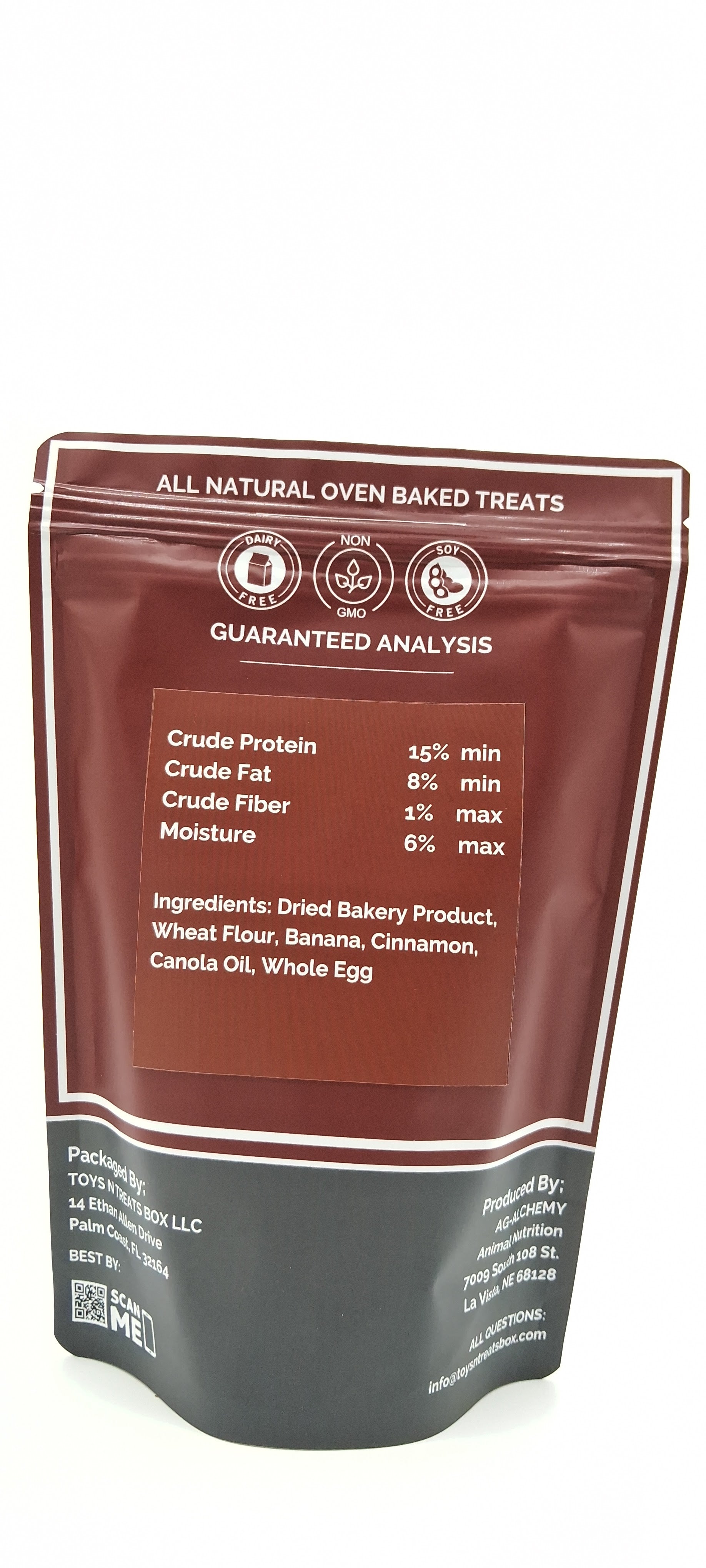 Banana Bread Hearts Dog Treats - All Natural Oven Baked-4