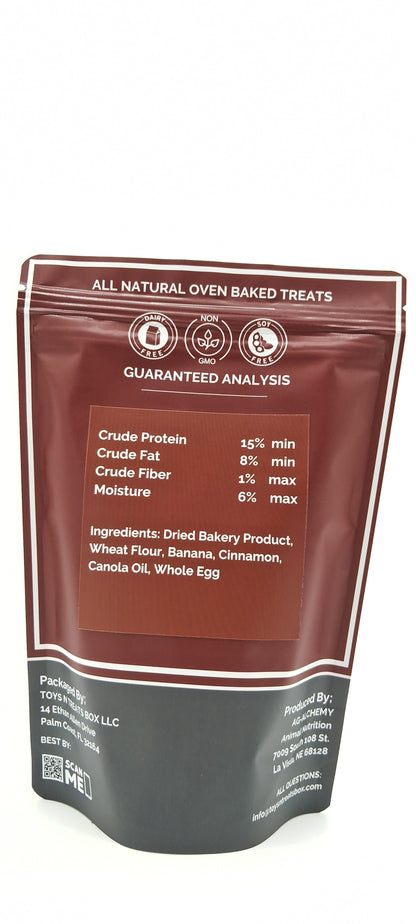 Banana Bread Hearts Dog Treats - All Natural Oven Baked-4