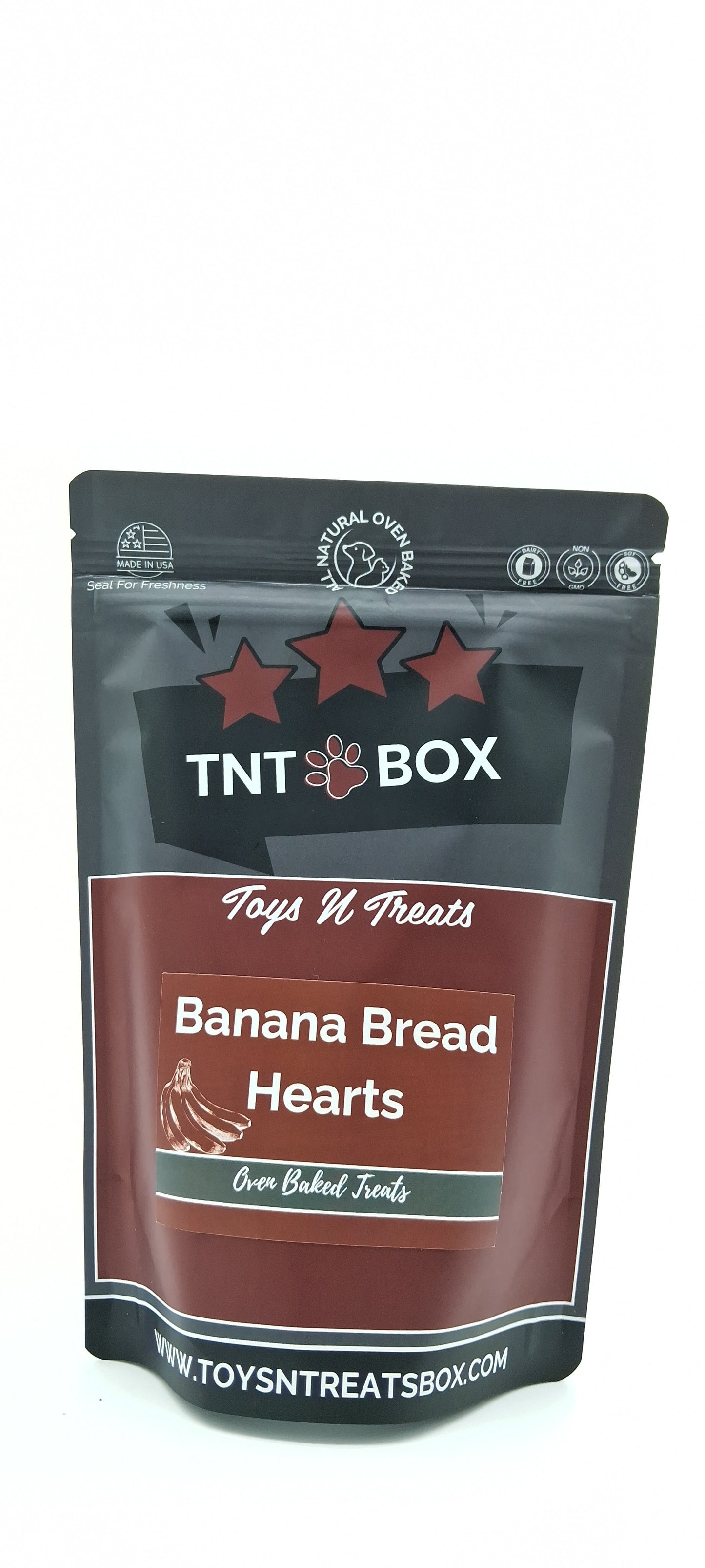 Banana Bread Hearts Dog Treats - All Natural Oven Baked-3