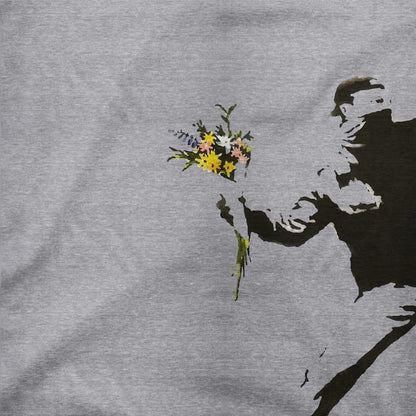 Banksy Flower Thrower Artwork T-Shirt-1