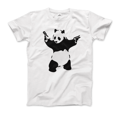 Banksy Pandamonium Armed Panda Artwork T-Shirt-3